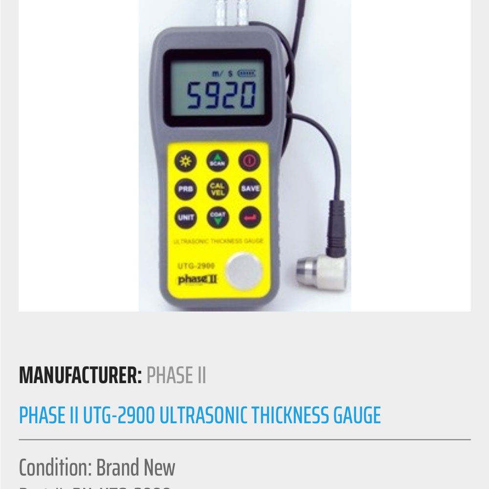 Phase II Ultrasonic Thickness Gauge